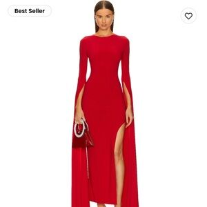 Norma Kamali Red Open Back Gown